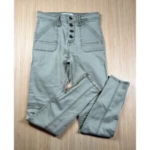 Abercrombie & Fitch High Rise Jeans Womens 26 (2) Cargo Olive Green Skinny